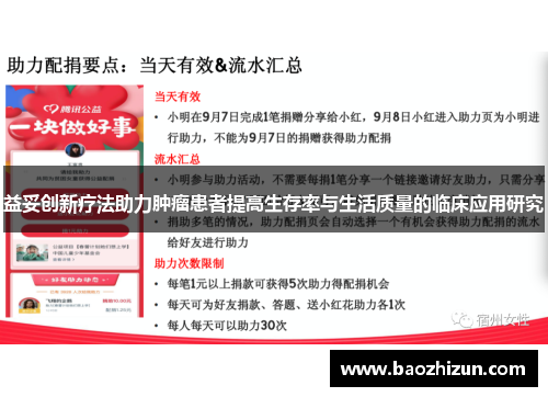 益妥创新疗法助力肿瘤患者提高生存率与生活质量的临床应用研究